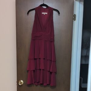 Evan Picone Deep Red Layered Dress